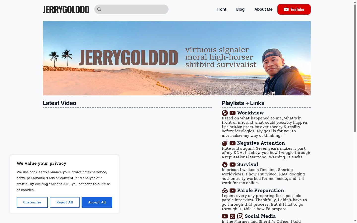 Screenshot of the consent banner shown before any interaction