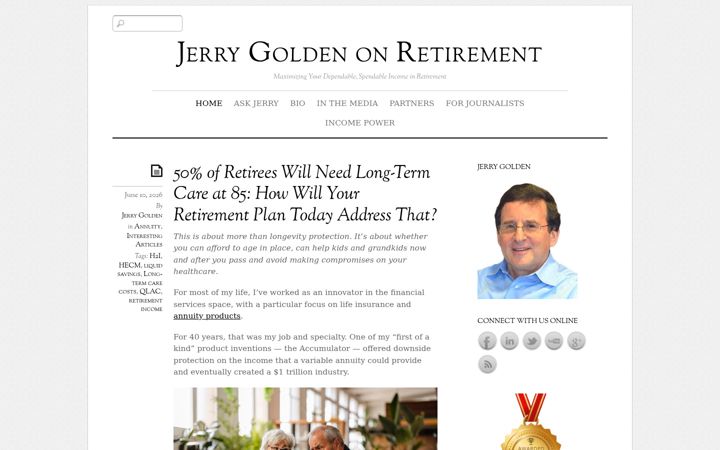 Screenshot of jerrygoldenretirement.com