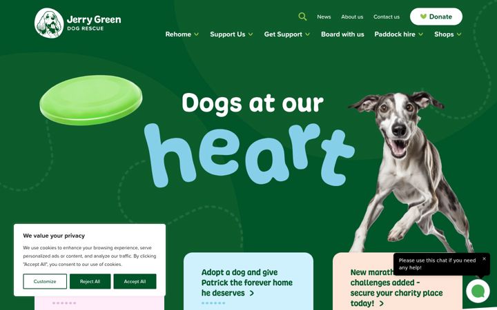 Screenshot of jerrygreendogs.org.uk