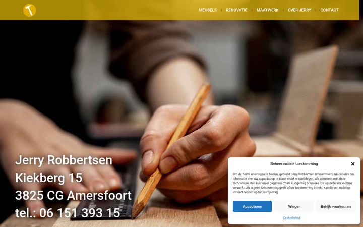Screenshot of jerryrobbertsentimmermaatwerk.nl
