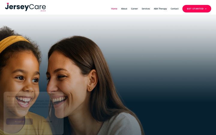 Screenshot of jerseycareaba.com