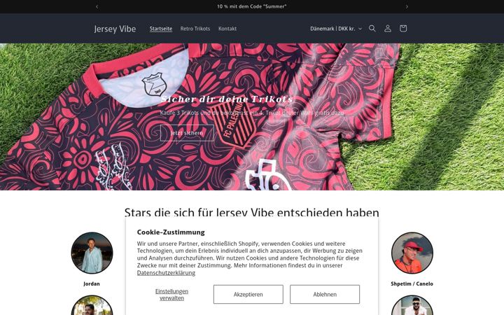 Screenshot of jerseysvibe.com