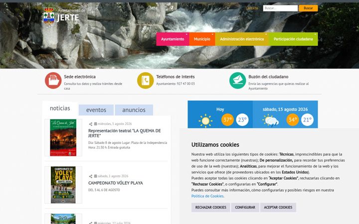 Screenshot of jerte.es