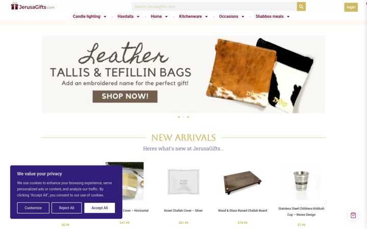 Screenshot of jerusagifts.com