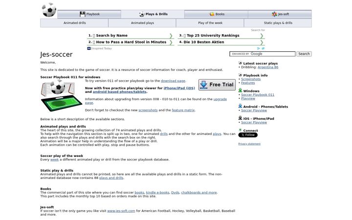Screenshot of jes-soccer.com