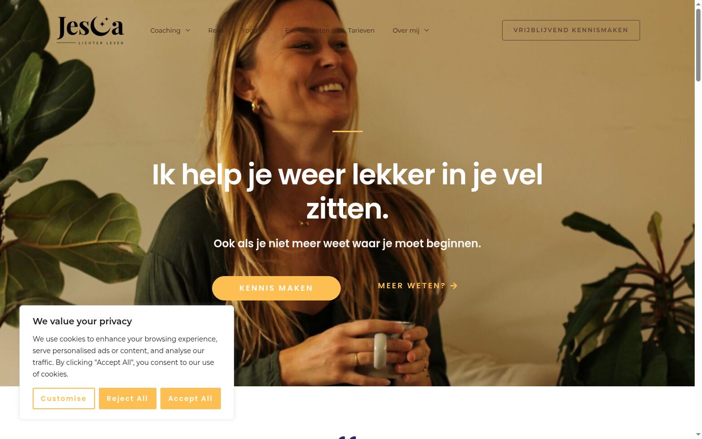 Screenshot van de toestemmingsbanner zoals getoond vóór enige interactie