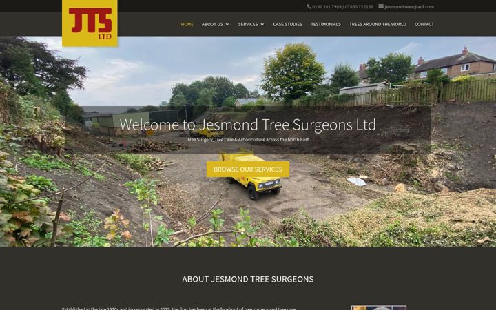 Screenshot of jesmondtreesurgeonsltd.com