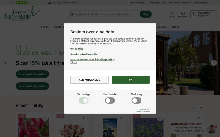 Screenshot of jespersplanteskole.dk