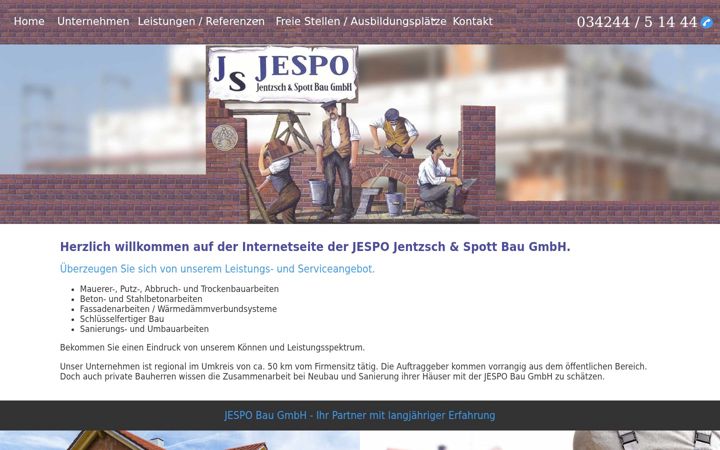 Screenshot of jespobaugmbh.de