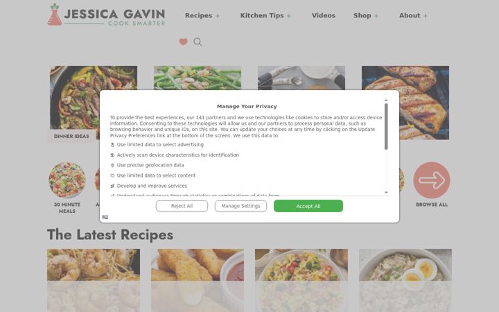 Screenshot of jessicagavin.com