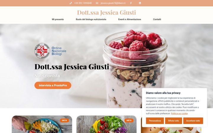 Screenshot of jessicagiustinutrizionista.it