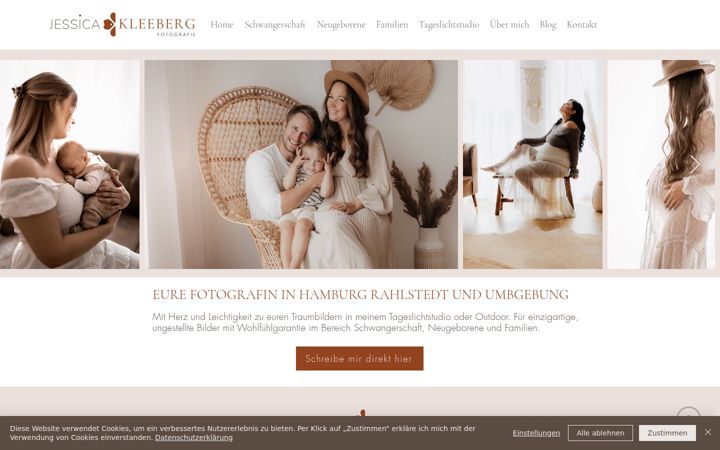 Screenshot of jessicakleeberg-fotografie.com