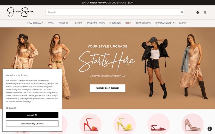 Screenshot of jessicasimpson.com