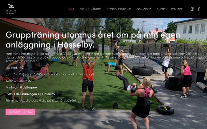 Screenshot of jessicastraning.se