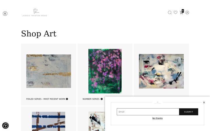 Screenshot of jessiereadart.com