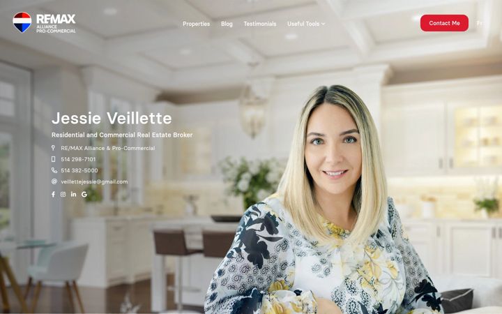 Screenshot of jessieveillette.com