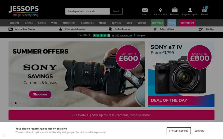 Screenshot of jessops.com