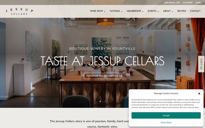 Screenshot of jessupcellars.com