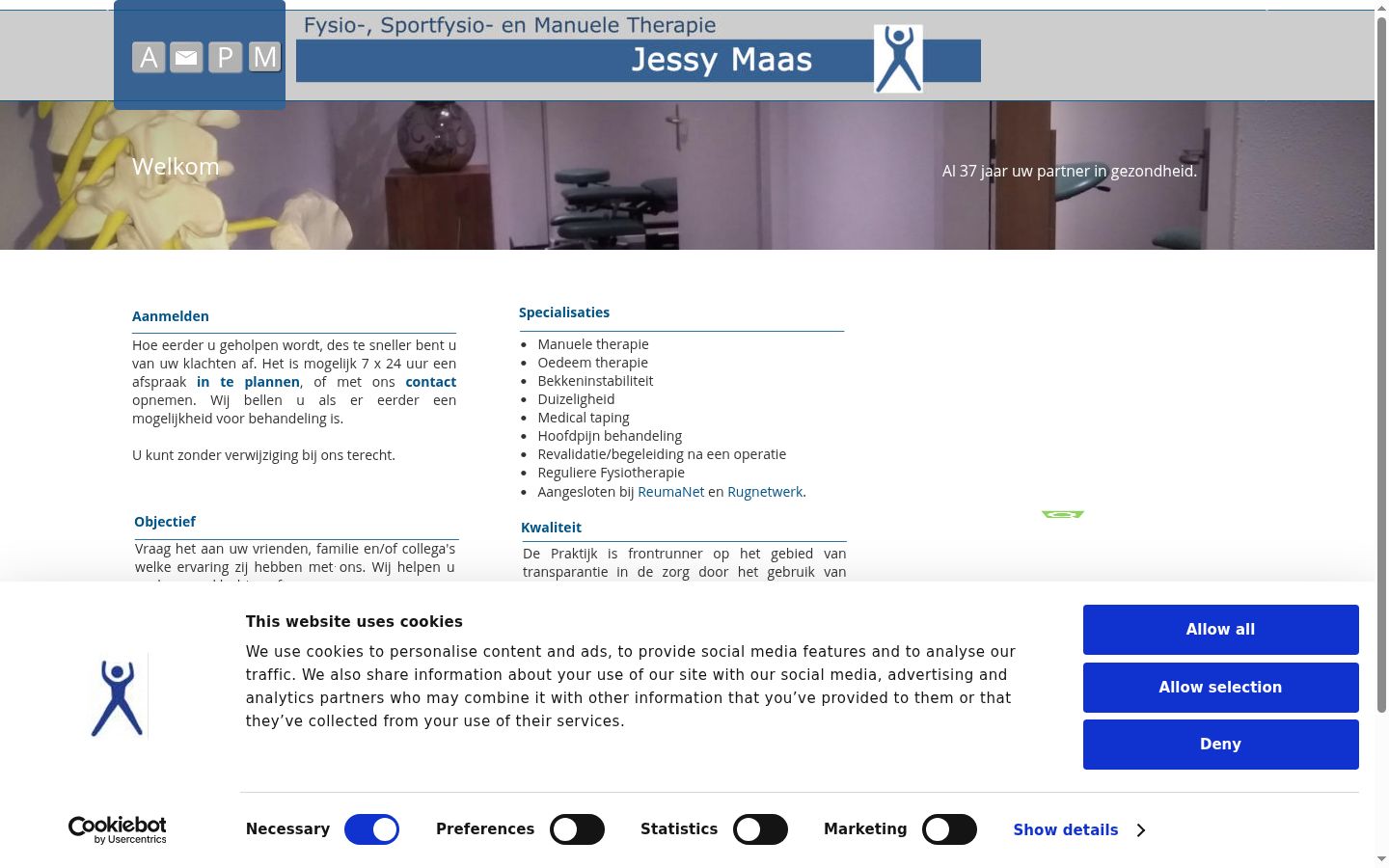 Screenshot des Einwilligungsbanners vor jeglicher Interaktion