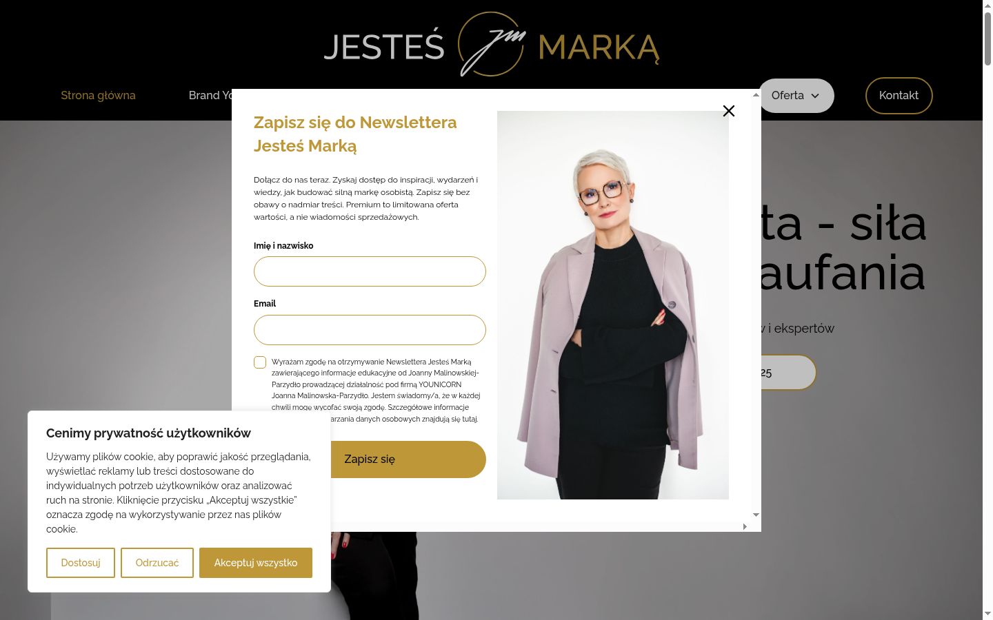 Sutikimo reklamjuostės, rodytos prieš bet kokią sąveiką, ekrano kopija