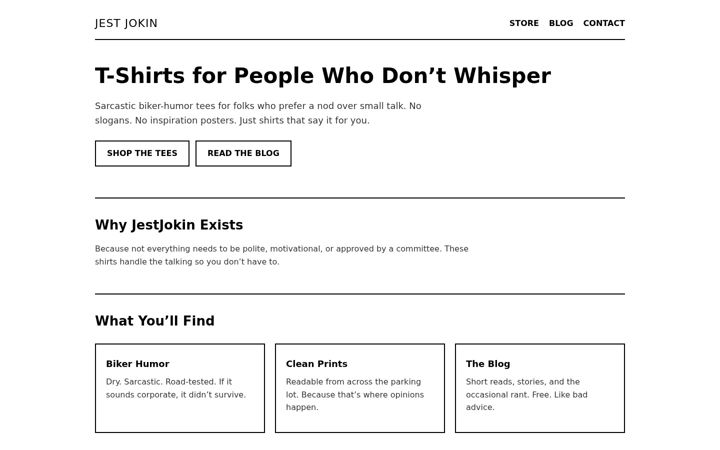 Screenshot of jestjokin.com