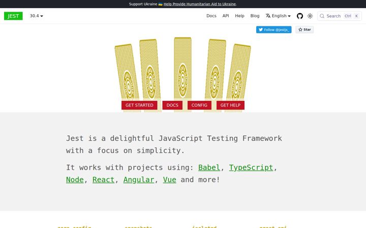 Screenshot of jestjs.io