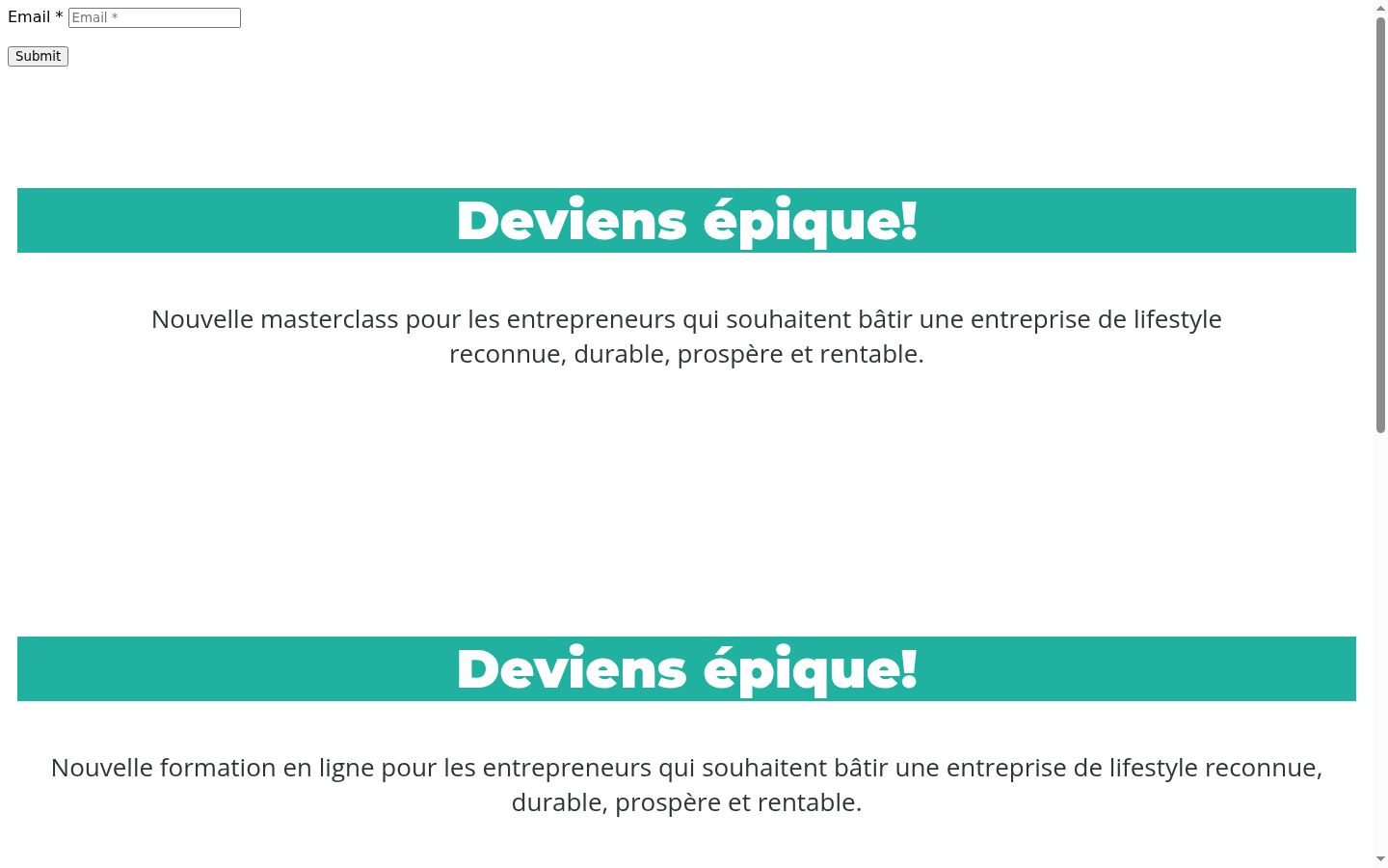 Capture d'écran de la bannière de consentement affichée avant toute interaction