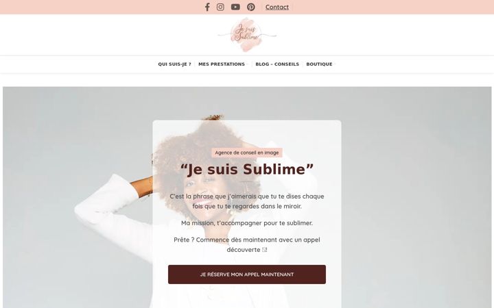 Screenshot of jesuissublime.fr