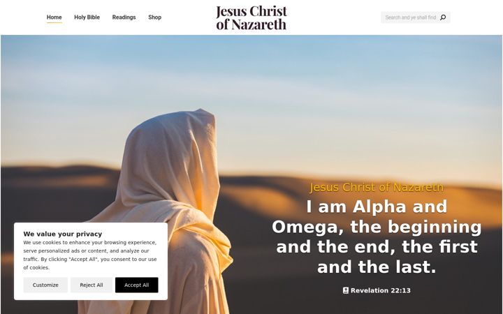 Screenshot of jesus-christ-of-nazareth.com