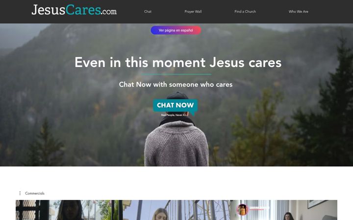 Screenshot of jesuscares.com