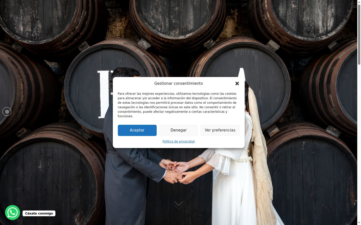 Screenshot del banner di consenso mostrato prima di qualsiasi interazione