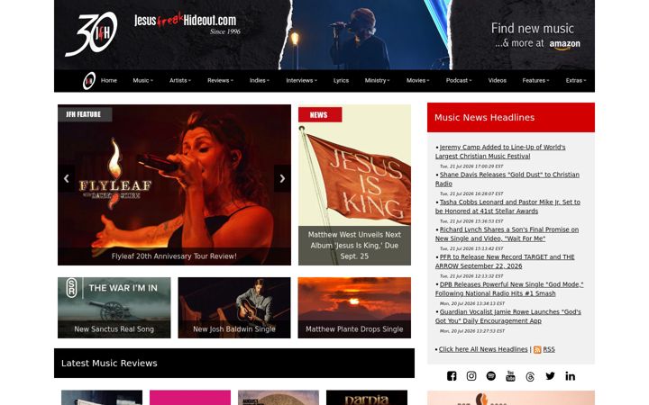 Screenshot of jesusfreakhideout.com