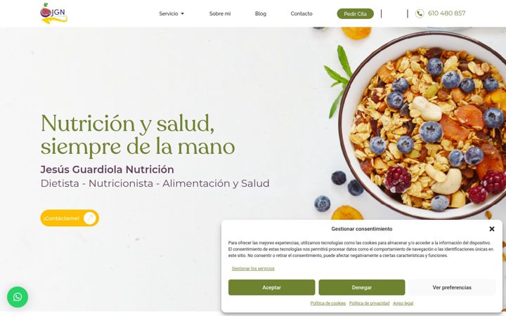 Screenshot of jesusguardiolanutricion.com