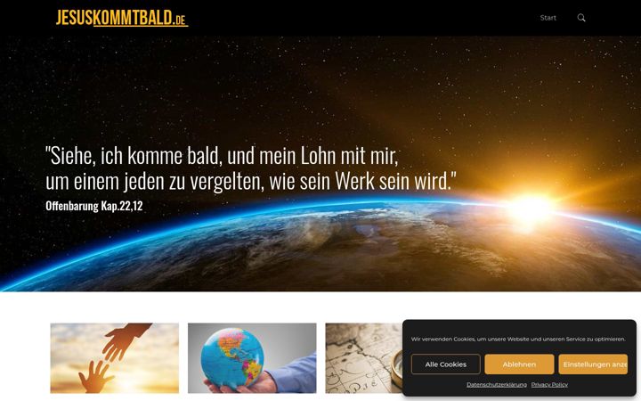 Screenshot of jesuskommtbald.de