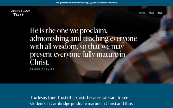 Screenshot of jesuslanetrust.org.uk