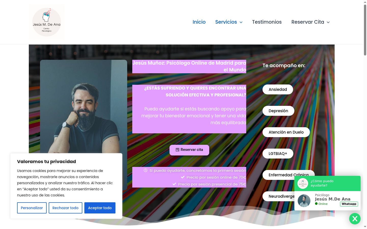 Screenshot of the consent banner shown before any interaction