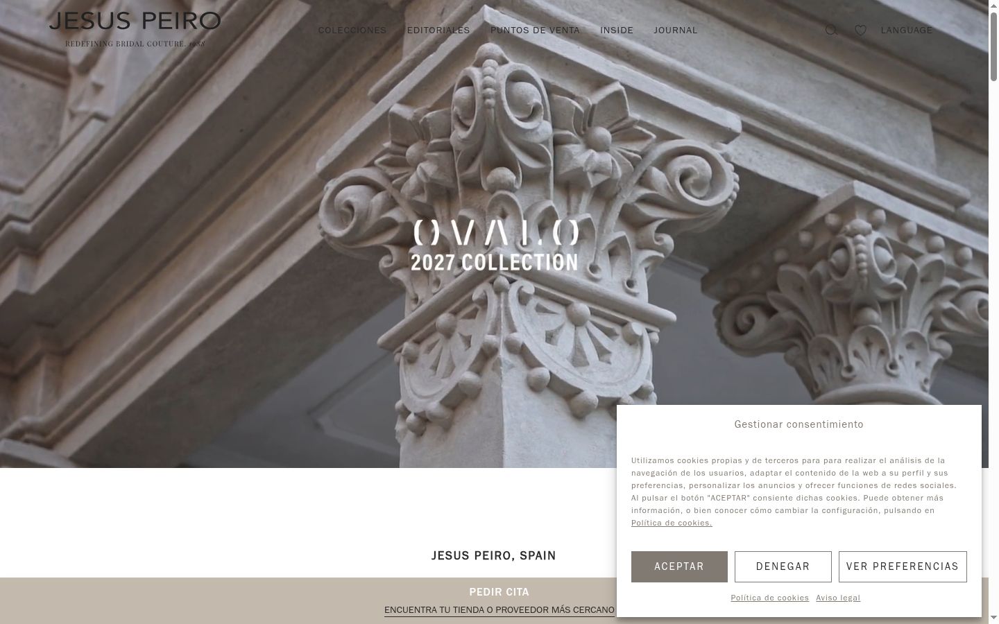 Screenshot del banner di consenso mostrato prima di qualsiasi interazione