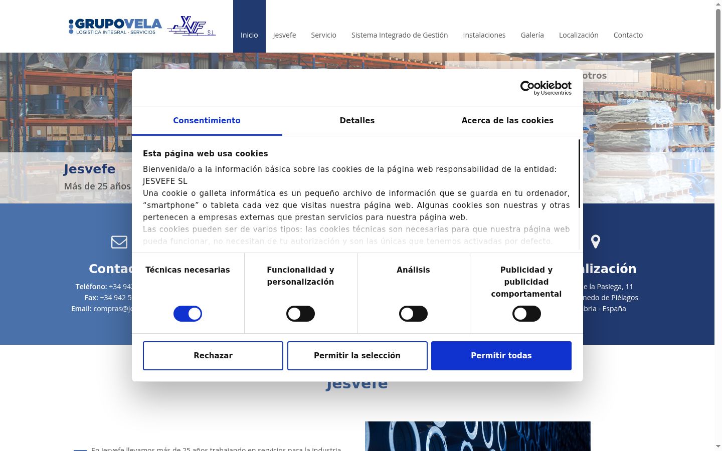 Screenshot del banner di consenso mostrato prima di qualsiasi interazione