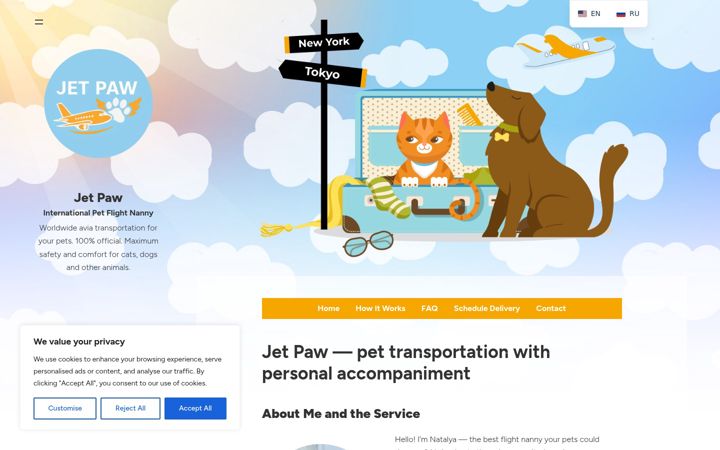 Screenshot of jet-paw.com