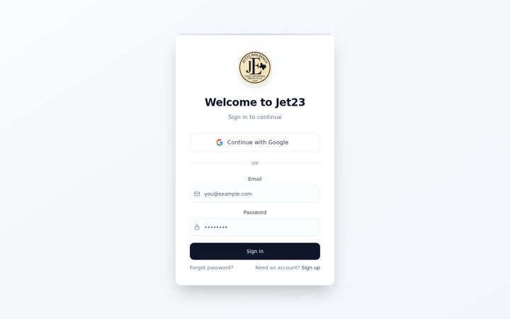 Screenshot of jet23holdings.com