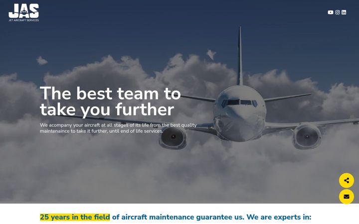 Screenshot of jetaircraftservices.com