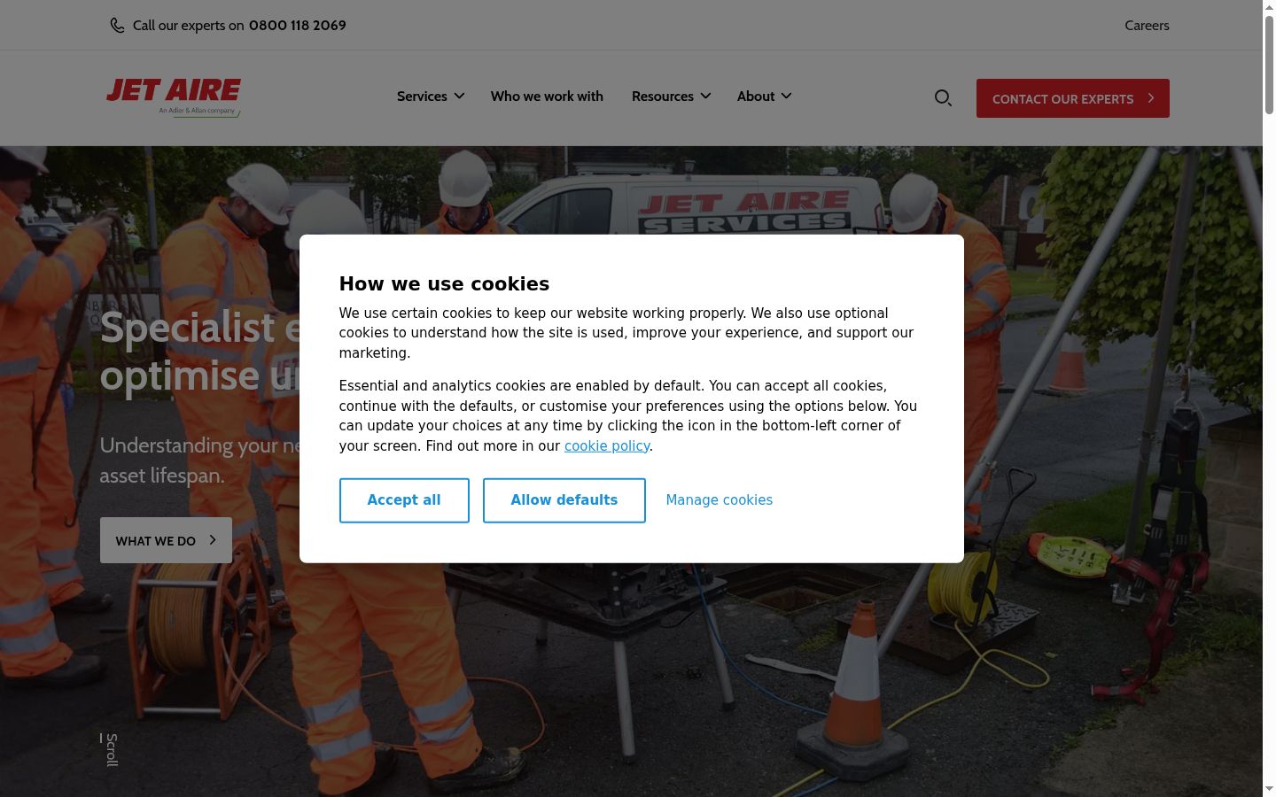 Screenshot des Einwilligungsbanners vor jeglicher Interaktion