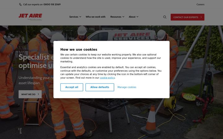 Screenshot of jetaire.co.uk