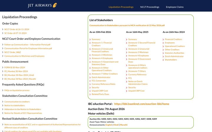 Screenshot of jetairways.com