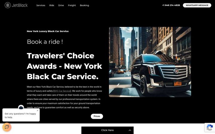 Screenshot of jetblacktransportation.com