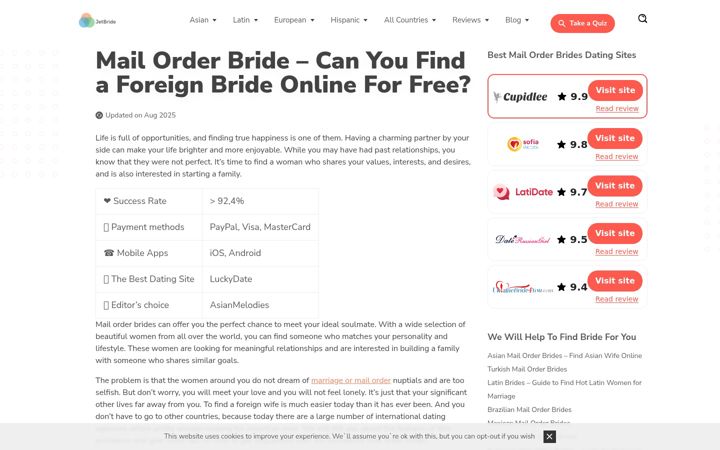 Screenshot von jetbride.org