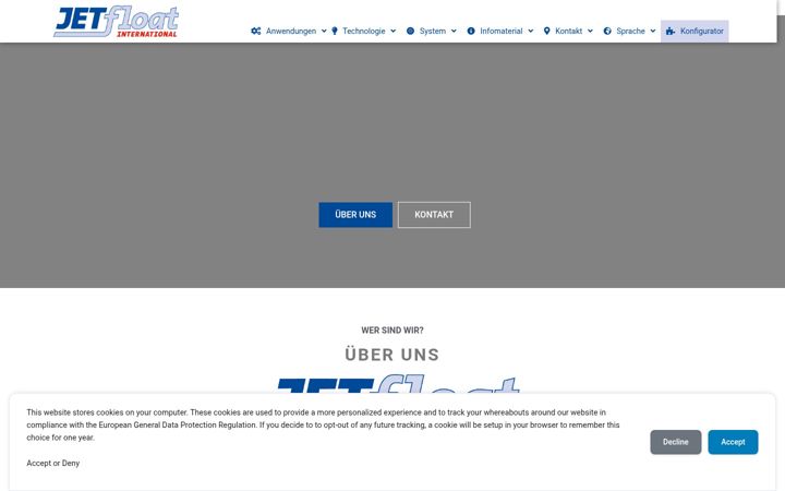 Screenshot of jetfloat-international.com