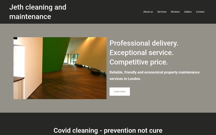 Screenshot of jethcleaningandmaintenance.co.uk