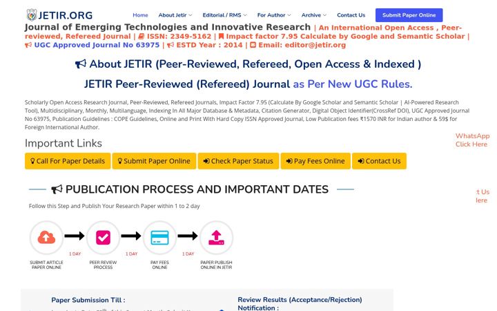 Screenshot of jetir.org