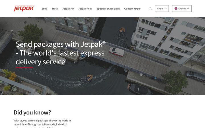 Screenshot ta' jetpak.be